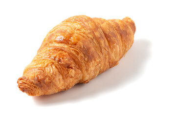 Butter Croissant isolated on white background, Homemade bakery