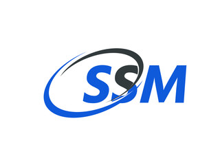 SSM letter creative modern elegant swoosh logo design
