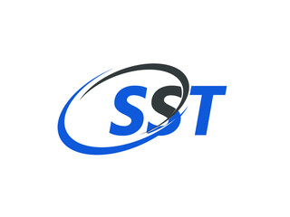 SST letter creative modern elegant swoosh logo design