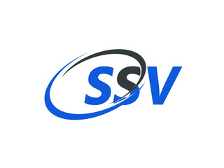 SSV letter creative modern elegant swoosh logo design