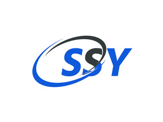 SSY letter creative modern elegant swoosh logo design