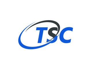 TSC letter creative modern elegant swoosh logo design