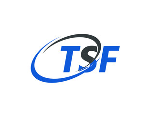 TSF letter creative modern elegant swoosh logo design