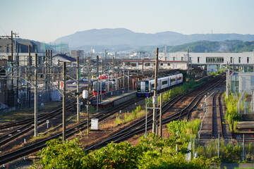 新可児駅に並ぶ電車