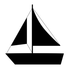 The picture of the yacht with a black outline