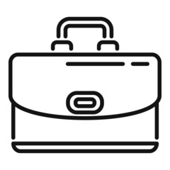 Portfolio briefcase icon outline vector. Work bag