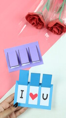 Heart Shape Greeting Card for Valentine's Day Gift - I LOVE U Card