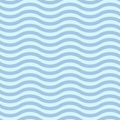 Pattern of blue wavy horizontal lines in flat style for print and design. Vector illustration.