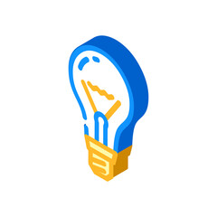 glass light bulb isometric icon vector. glass light bulb sign. isolated symbol illustration