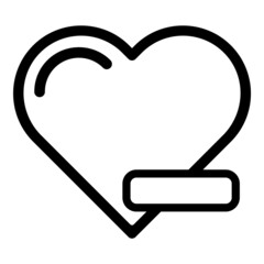 Heart Minus Flat Icon Isolated On White Background