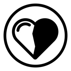 Broken Heart Flat Icon Isolated On White Background