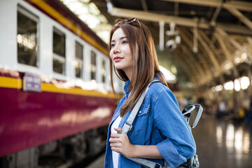 Young Asian female backpacker