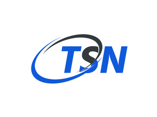 TSN letter creative modern elegant swoosh logo design