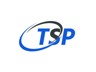 TSP letter creative modern elegant swoosh logo design
