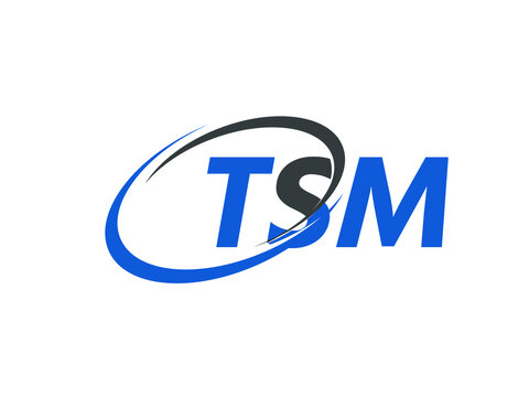 TSM letter creative modern elegant swoosh logo design