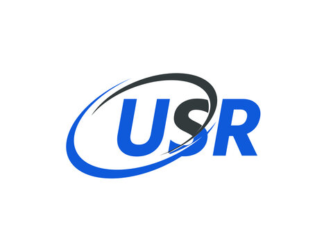 USR letter creative modern elegant swoosh logo design