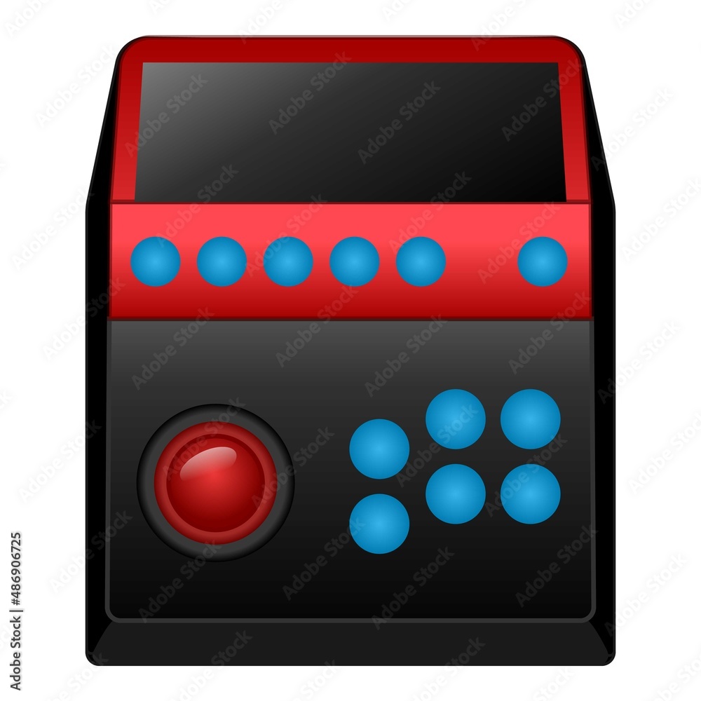 Sticker Old joystick icon cartoon vector. Gamepad controller