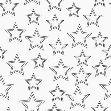 Seamless star frames pattern. Vector white sample with stars.
