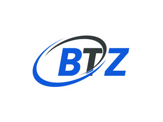 BTZ letter creative modern elegant swoosh logo design