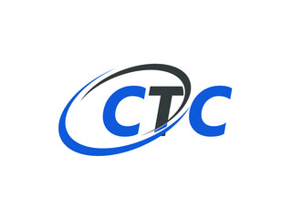 CTC letter creative modern elegant swoosh logo design