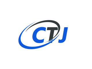 CTJ letter creative modern elegant swoosh logo design