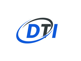 Obraz premium DTI letter creative modern elegant swoosh logo design
