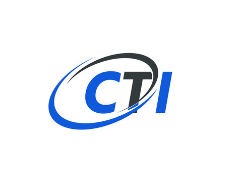 CTI letter creative modern elegant swoosh logo design