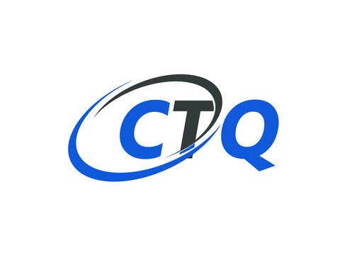 CTQ letter creative modern elegant swoosh logo design