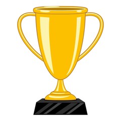 Basketball gold cup icon cartoon vector. Basket equipment