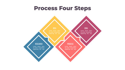 Business process. Timeline infographics with 4 steps, options, sections. Vector template.