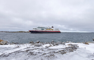 MS Maud (formerly MS Midnatsol) gets a name with long traditions both in and outside Hurtigruten. Here in Brønnøysund port,Helgeland,Northern Norway,scandinavia,Europe