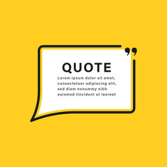 quote box frame. texting boxes with quotation marks. line quote frames	
