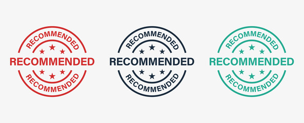 Recommended stamp label or recommend sticker banner