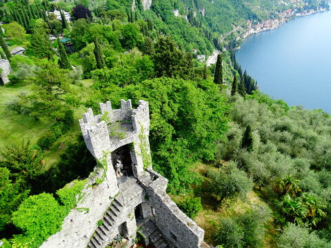 castello di vezio with ghosts,Lake como, Varrena, Italy
