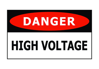 High voltage danger sign board vector illustration isolated on white background