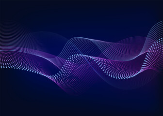 Abstract wave element for design. Digital frequency track equalizer. Stylized line art background. Vector illustration. - obrazy, fototapety, plakaty