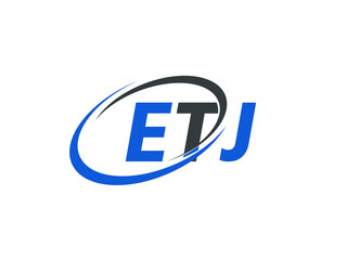 ETJ letter creative modern elegant swoosh logo design