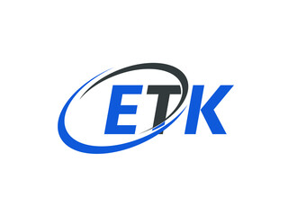 ETK letter creative modern elegant swoosh logo design
