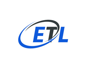 ETL letter creative modern elegant swoosh logo design