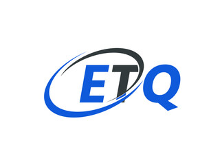 ETQ letter creative modern elegant swoosh logo design