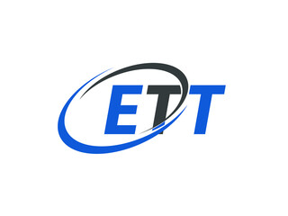 ETT letter creative modern elegant swoosh logo design