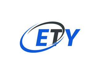 ETY letter creative modern elegant swoosh logo design