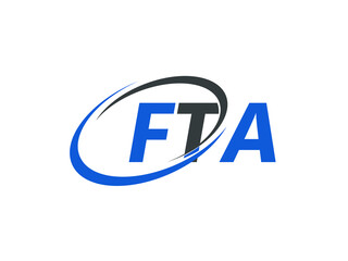 FTA letter creative modern elegant swoosh logo design