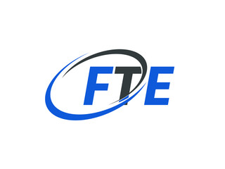 FTE letter creative modern elegant swoosh logo design