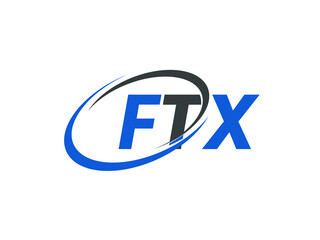 FTX letter creative modern elegant swoosh logo design