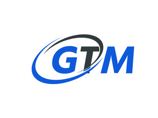 GTM letter creative modern elegant swoosh logo design