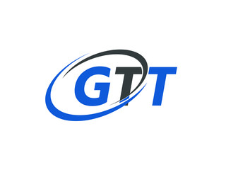 GTT letter creative modern elegant swoosh logo design
