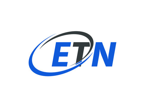 ETN letter creative modern elegant swoosh logo design