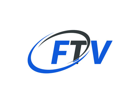 FTV letter creative modern elegant swoosh logo design
