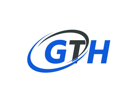 GTH letter creative modern elegant swoosh logo design